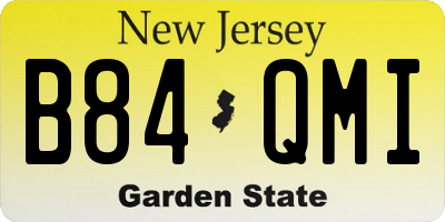 NJ license plate B84QMI