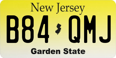 NJ license plate B84QMJ