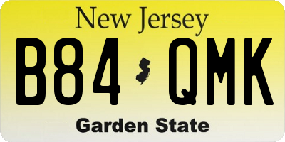 NJ license plate B84QMK