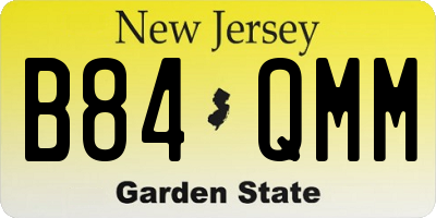 NJ license plate B84QMM