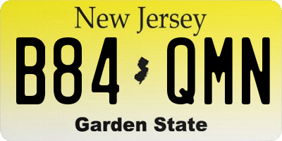 NJ license plate B84QMN