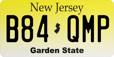 NJ license plate B84QMP
