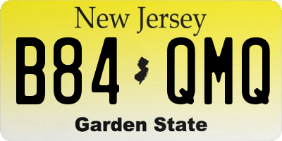 NJ license plate B84QMQ