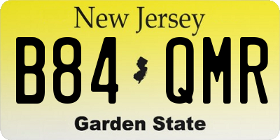 NJ license plate B84QMR