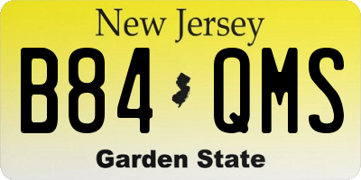 NJ license plate B84QMS
