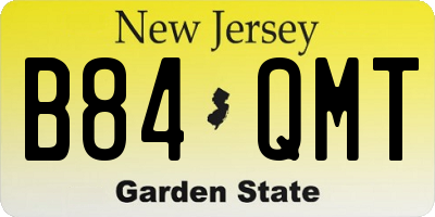 NJ license plate B84QMT