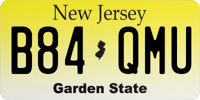NJ license plate B84QMU