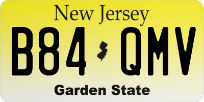 NJ license plate B84QMV