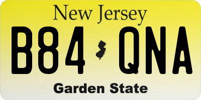 NJ license plate B84QNA