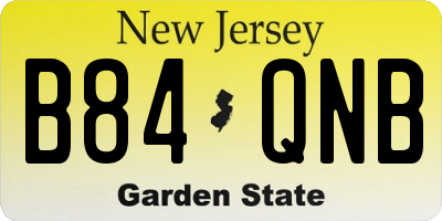 NJ license plate B84QNB