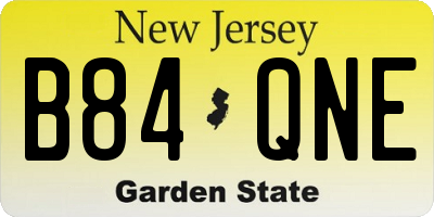 NJ license plate B84QNE