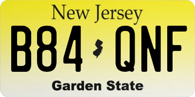NJ license plate B84QNF