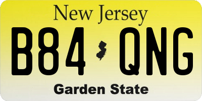 NJ license plate B84QNG