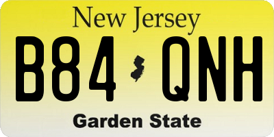 NJ license plate B84QNH