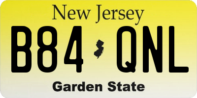 NJ license plate B84QNL