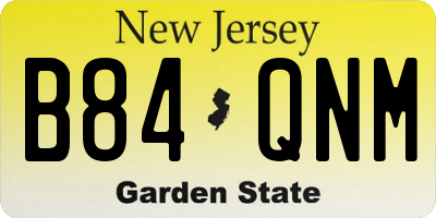 NJ license plate B84QNM