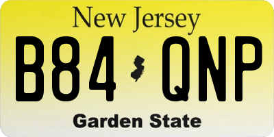 NJ license plate B84QNP