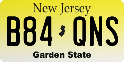 NJ license plate B84QNS