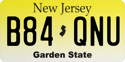 NJ license plate B84QNU