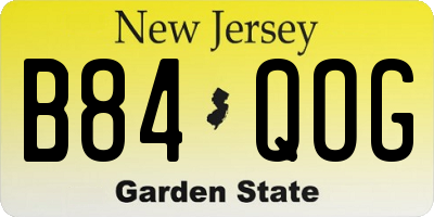 NJ license plate B84QOG