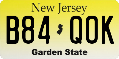 NJ license plate B84QOK