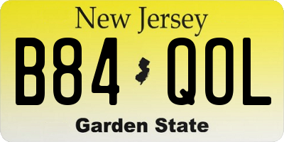 NJ license plate B84QOL