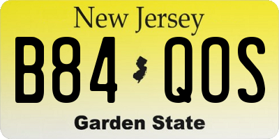 NJ license plate B84QOS