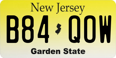NJ license plate B84QOW