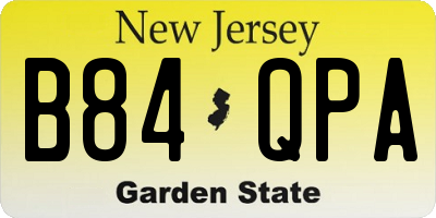 NJ license plate B84QPA