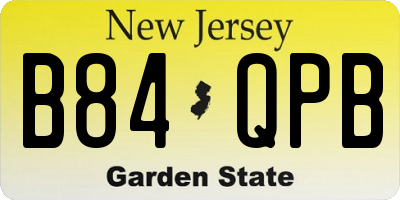NJ license plate B84QPB