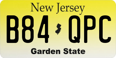 NJ license plate B84QPC