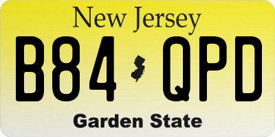 NJ license plate B84QPD