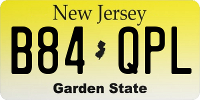 NJ license plate B84QPL