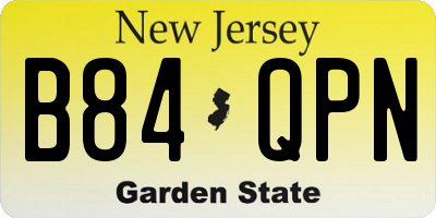 NJ license plate B84QPN