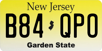 NJ license plate B84QPO