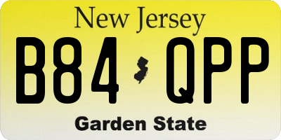 NJ license plate B84QPP