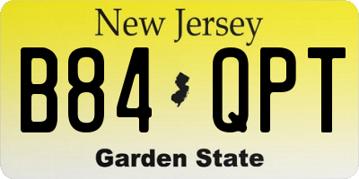 NJ license plate B84QPT