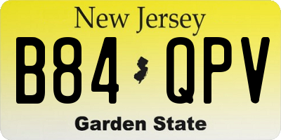 NJ license plate B84QPV