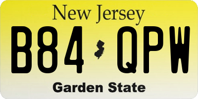 NJ license plate B84QPW