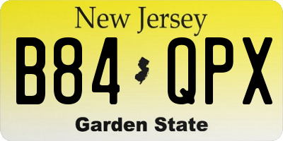 NJ license plate B84QPX