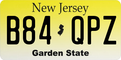 NJ license plate B84QPZ