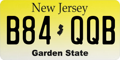 NJ license plate B84QQB