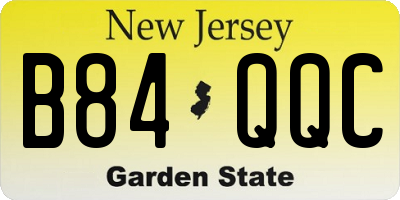 NJ license plate B84QQC