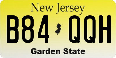 NJ license plate B84QQH