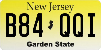 NJ license plate B84QQI