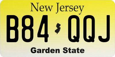 NJ license plate B84QQJ