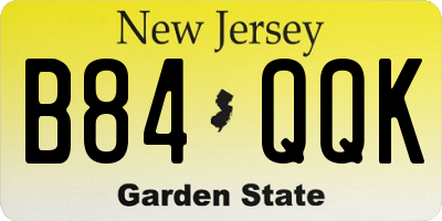 NJ license plate B84QQK