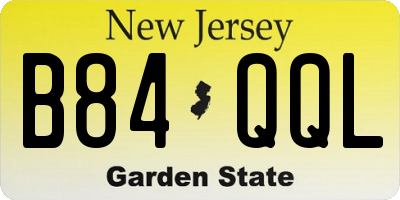 NJ license plate B84QQL