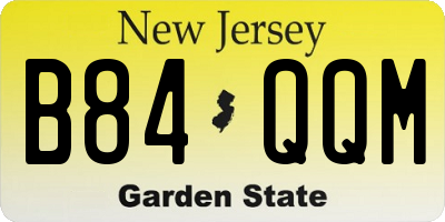NJ license plate B84QQM