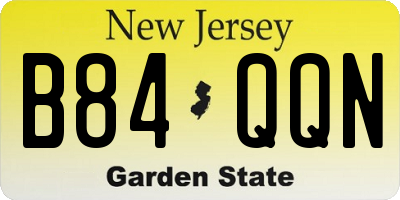 NJ license plate B84QQN